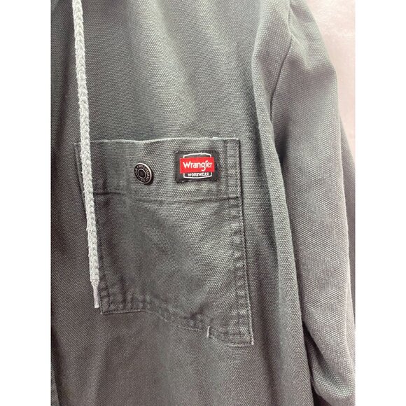 Wrangler Men's XL 46-48 Gray Denim Workwear Jacket/Shacket Fleeced lined Hood - Picture 4 of 9